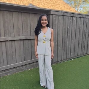 Commense Light Gray Women's Pantsuit